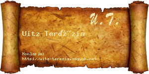 Uitz Terézia névjegykártya